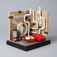 MOC City Street View Building Blocks Town Sewer Underground Pipelines Architecture Basement TV Sofa Mini Bricks Kids Toys Gifts