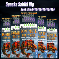 5packs Sabiki Rig Special Color, Irresistible, Perfect Imitation Small Bait – Mackerel,Sardine,Cod,Herring,Bass – Must-Have