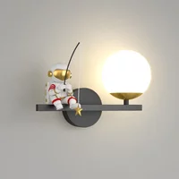 Moderne Home Kinder Mond Cartoon Hintergrund Wandbeleuchtung minimalistische kreative Astronaut Schlafzimmer Nachttischlampe Lampen für Zimmer