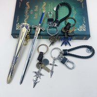 22cm Saber Bronze Excalibur with Emiya Kiritsugu Keychain Fate/Stay Night Anime Balmung Siegfried Metal Sword Models Key Ring