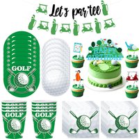 Golf Party Disposable Tableware Supplies Sport Theme Birthday Party Decor Golf Ball Adult Party Decorations Supplies