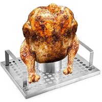 Roasting Grill Stand Chicken Roaster Rack Kitchen Outdoor BBQ Tools Carbon Steel Non-stick Grilled Chicken Plate Outdoors Campin