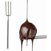Irregular Shaped Chocolate Dipping Fork Rustproof Stainless Steel Chocolate Dipping Tool Long Handle Silver Cheese Fondue Fork