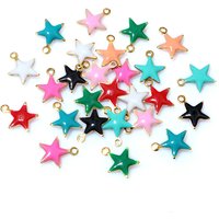20pcs 8.5x7mm Enamel Small Star Charms Pendant Stainless Steel DIY Jewelry Making Accessories Findings for Bracelet Earrings