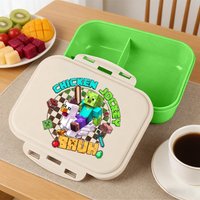 Game Theme Printed Large Capacity Bento Box for Boys Girls Miner Crafted Anime Lunch Bag Student Portable Food Storage Container