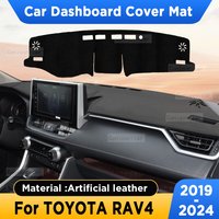 Pour TOYOTA RAV4 2019-2024 couverture de tableau de bord de voiture tapis pare-soleil en cuir artificiel tapis panneau tapis tapis protecteur accessoires