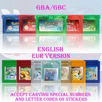 GBC/GBA EUR Version Pokemon Crystal/Yellow/Emerald/Fire Red/Leaf Green Game Cartridge Video Game Card High Quality with Battery