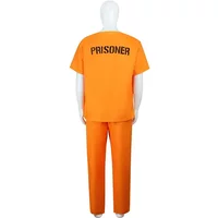 2026 Men New Black Convict Halloween Cosplay Adult Orange Prison Uniform Costume