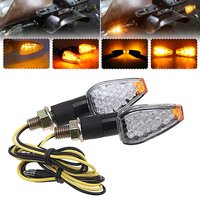 Motorcycle LED Turn Signals Blinker Indicator Light 14 LED Amber Flashers Light Tail Signals Lights For Cafe Racer Yamaha