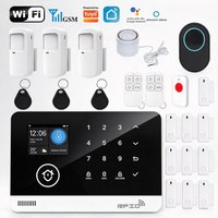 Tugard Smart Home Sicherheitsalarmsystem-Set, kabellos, 120 dB Sirene, Bewegungssensor mit WLAN, GSM, Tuya-App, Alexa, Google Assistant, Fernbedienung