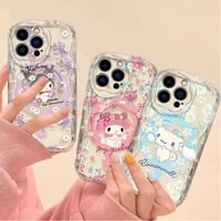 Sanrio Melody Kuromi Cinnamoroll Floral Clear Case for iPhone 17 Air 16 15 14 Plus 13 12 11 Pro Max X XS XR SE 2020 7 8 Silicone