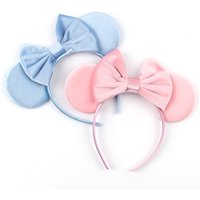 1pc Elegant Velvet Hair Accessory Fashion Solid Color Mickey Mouse Ear Headband For Wear Party Theme Parks Women Headband