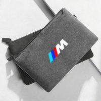 For BMW Performance M X1 E39 E46 E90 F20 E60 F30 Suede Car Driving Documents Bags Credit Cards Storage Bag ID Cover Car sticker