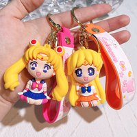 4 Style Anime Sailor Moon Keychain Cartoon Cute Cat Figures Keyring Mars Jupiter Mercury Backpack Car Key Chain Christmas Gifts