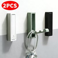 Folding Coat Wall Hooks Heavy Duty Hidden Wall Mount Clothes Robe Rack Hook for Home Kitchen Bathroom Matte Black Towel Hanger