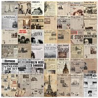 50pcs Retro Magazine Stickers Vintage Newspaper Poster Decals DIY Diary Suitcase Scrapbook Phone Bike Graffiti Sticker Toy