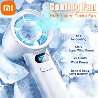 Xiaomi Refrigeration Fan USB Charging Fan 3000mah Wireless Portable Air Circulation Fan Desktop Air Cooling Silent LED Display