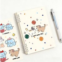 Simple Cute Cartoon Loose Leaf Notebook Thick Ink Proof Waterproof Cover Index Page Student Study Stationery Loose Leaf Notebook