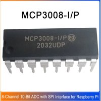 1-5PCS MCP3008-I/P Mcp3008 DIP-16 Mcp 8-Channel 10-Bit ADC with SPI Interface for Raspberry Pi Digital to Analog Converter