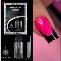BNG New Matte Dual Forms With French Line Full Cover Dual Nail Molds for Uv Gel Acrylic Nail Art Extension 140PCS 14 Sizes K