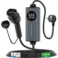GONEO Tragbares EV-Ladegerät für E-Autos/PHEVs, Typ 2, Schuko-Stecker | Intelligente Temperatursteuerung, Doppelte FI-Schutzschaltung, Automatische Erdungserkennung
