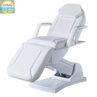 Eyelash Extension Bed Electric Multi-Functional Standing Ivory White PU Leather 3-Motor Electric Massage Bed Beauty Tattoo Bed