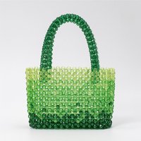 Women Woven HandBag Exquisite Design Hollow-out Acrylic Beaded Bag Female Handmade Small Handbag