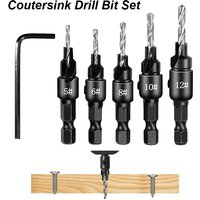 Countersink Drill Bit Set for Wood Counter Sink Wood Pilot Screw Hole Cutter Counterbore Reamer Tapered Chamfer Woodwooking Tool