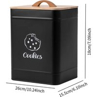 Cookie Jar Storage Tin with Bamboo Lid Biscuit Storage Jar Carbon Steel Sturdy Organizer for Candy Buffet Laundry Room Pantry