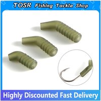 TOSR 20pcs Carp Fishing Accessories Anti Tangle Sleeves Rubber Fish Hook Sleeves Aligner Fishing Terminal Tackle