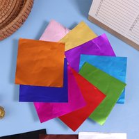 100Pcs 8x8CM Multi-color Aluminum Foil Candy Chocolate Biscuits Tin Wrapping Paper Diy Metal Glossy Gift Tinfoil Paper Packaging
