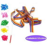 10 Colors Ballet Streamer Twirling Rod Rhythmic Art Training Artistic Gymnastics Ribbon Colorful Gym Ribbons Dance Ribbon