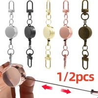 Anti-theft Retractable Key Holder Metal Easy-to-pull Buckle Rope Elastic Keychain Sporty Retractable Key Ring Nurse Accessories