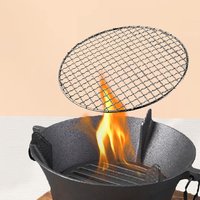 1PC 25-40cm Stainless Steel Grill Net Round Barbecue Mesh High Temperature Resistant Cooling Rack Outdoor Camping Cooking Tool