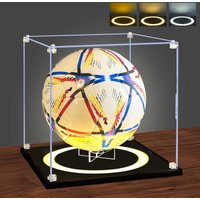 Acrylic Display Case with Light, Acrylic Clear Display box for Soccer Basketball Football Helmet Fans & Sports Collectibles