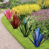 Metal Agave Artificial Tequila Landscape Sculpture DIY Metal Agave Plant Home Decoration Rustic Hand Painted