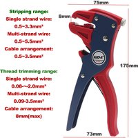 Automatic Wire Stripper Flatwire Cutter Stripping Plier 0.2 to 6mm Range Length Adjustment For Electrician