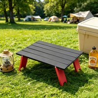 Ultralight Foldable Aluminum Roll-Up Table, Durable Portable Outdoor Desk for Camping, Picnic, Fishing and BBQ Travel