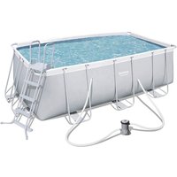 Bestway 56456 Rectangular Steel Frame Swimming Pool Above Ground Square Pool Set