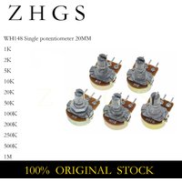 10PCS WH148 20mm 3pin Linear Potentiometer With Nuts And Washers 1K 2K 5K 10K 20K 50K 100K 250K 1M Potentiometers Kit