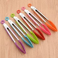 12-inch Multifunctional Silicone Stainless Steel Food Tongs, Scalding Resistant BBQ Tongs, Kitchen Supplies, Kitchen Accessories