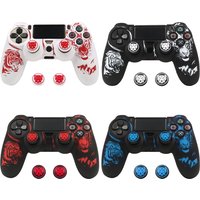 For PS4 Controller Case Soft Silicone Skin 360° Fit Dustproof Sweatproof Precise Cutouts Gamepad Cover Accessories