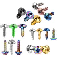 AliExpress Dingtai Titanium Bolt M5/M6x15 17 20 25mm Large Head Self Tapping Drilling Hexagonal for MTB Bike Part