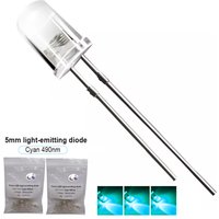 10-100pcs 5mm Cyan 490nm LED light-emitting diode High Luminous DC3.2-3.4V 20mA for Traffic Lights
