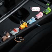 6pcs Car Mini Cartoon Animal Ornament Center Console Bear/turtle/elephant/rabbit/sheep Ornament Car Rearview Mirror Bike Decor