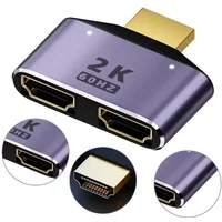 HDMI-Compatible to Dual HDMI Adapter HD 2K Dual Output Splitter Monitor Adapter 1 to 2 HDMI Male to Two HDMI Female Splitter