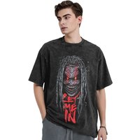 100% Cotton Washed Bray Wyatt T-shirt The Fiend Let Me In Print Fashion Men's Women's T-Shirts Streetwear Basic Top
