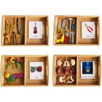 Montessori Sprach materialien Modelle von Human Ogran/ Handware Tool/ Instrument/Blume mit 3-teiligen Karten Kinder Lern ressourcen