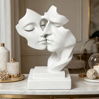 Modern Couple Kissing Sculpture, romantic love decor. Stylish home office ornament, elegant art decor, ideal romantic gift.
