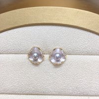 ZHBORUINI 2025 Freshwater Pearl Earrings 6-6.5mm Cute Stereoscopic Flower Design Fashion Jewelry Exquisite Simple Gift for Women